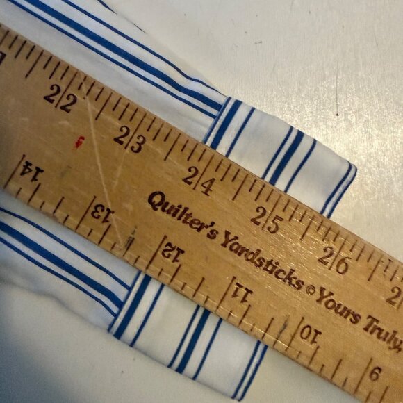 NWT XS Extra Small Petite Nine West Blue White Stripe Long Sleeve Shirt - Picture 7 of 8